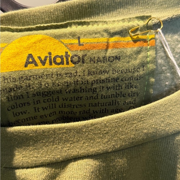 Aviator Nation Olive Green Cropped Sweatshirt - Picture 5 of 6